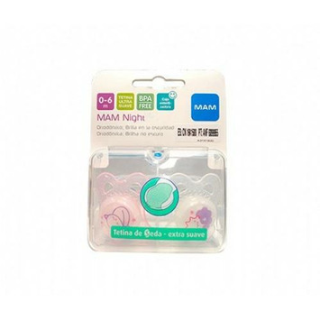 CHUPETE SILICONA MAM NIGHT 0- 6 M 2 U +CAJA ESTE