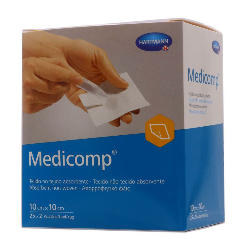 MEDICOMP GASA TEJIDO SEM TEJER 10CMX10CM 50U